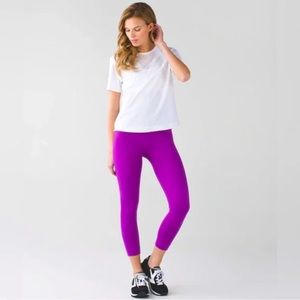 Lululemon Zone In Crop Purple Leggings